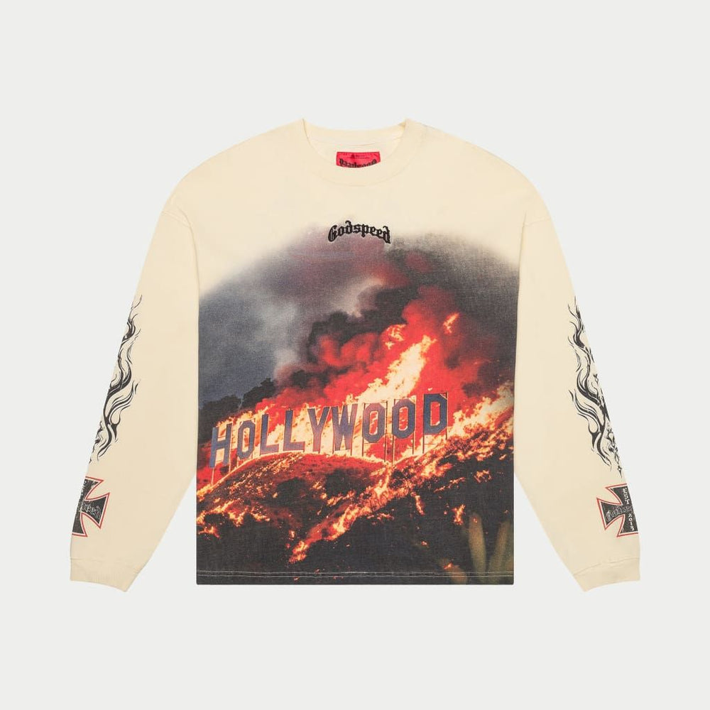 Godspeed Hollywood Inferno LS T-shirt Bone