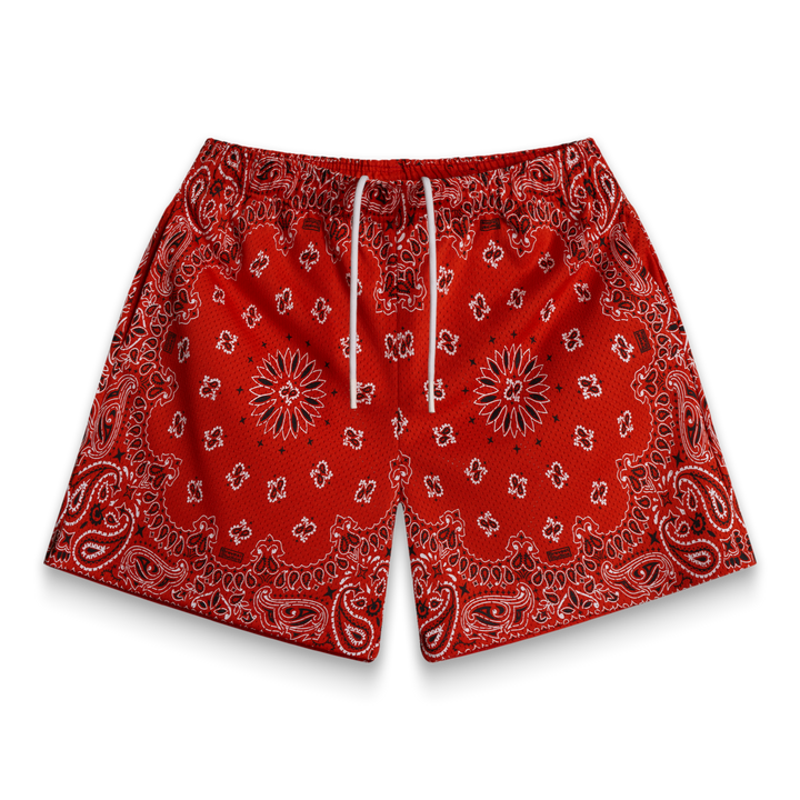 Bravest Studio Paisley Two-Tone Red Shorts