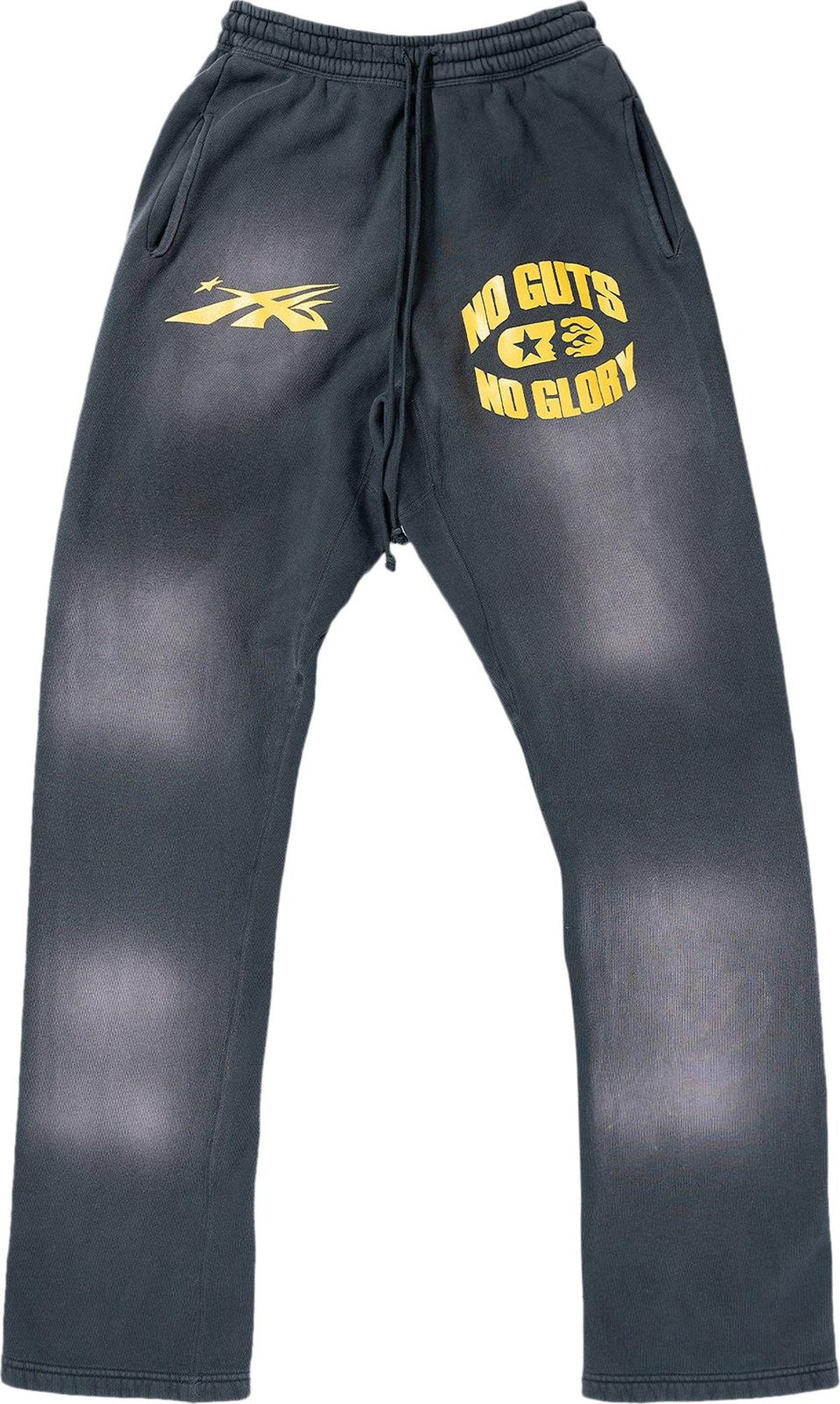 HS No Guts No Glory Flare Bottom Sweatpants Midnight Dye Black