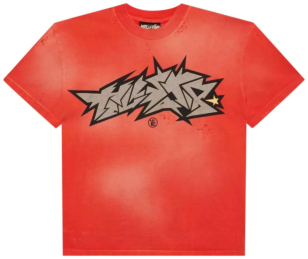 HS Crack Print T-Shirt Red