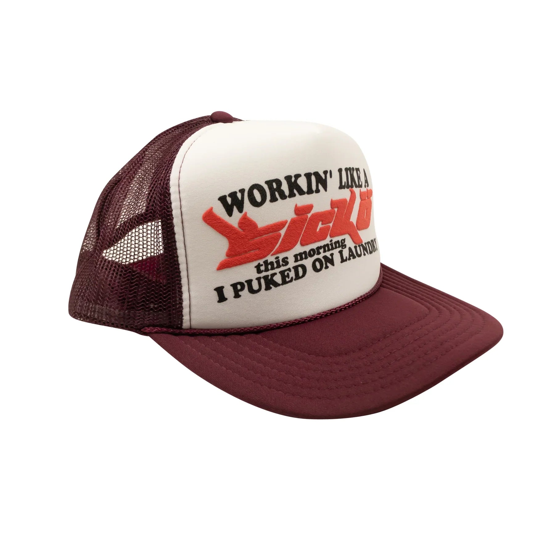 Sicko Laundry Trucker Hat Burgundy/White