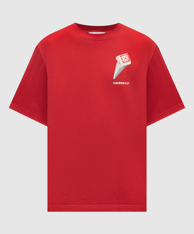 Casablanca Leaning Column T-Shirt Red