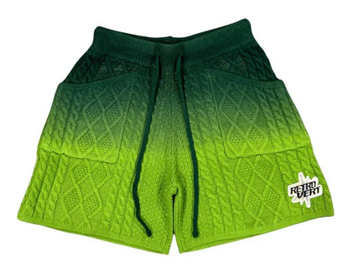 Retrovert Gradient Knitted Shorts Green