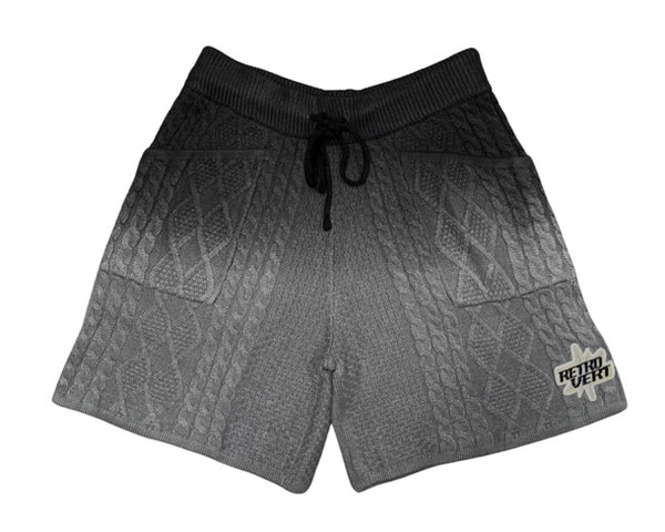 Retrovert Gradient Knitted Shorts Black