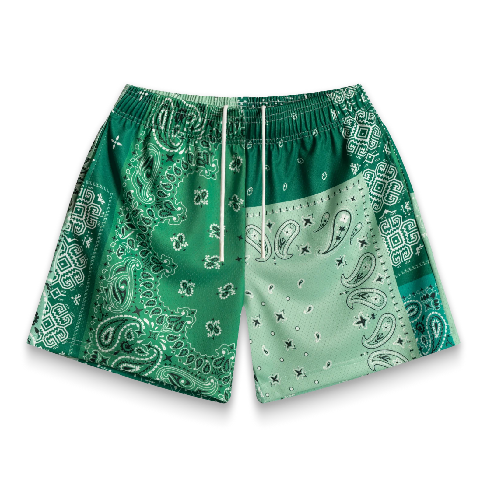 Bravest Studios Green Patchwork Paisley Shorts