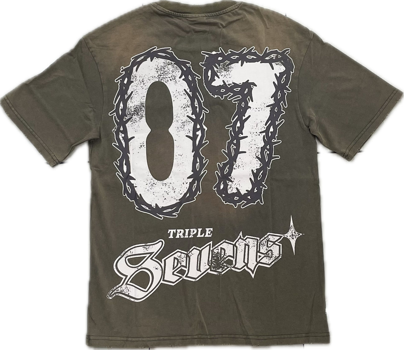 Triple Seven 777 Jesus Tee Olive