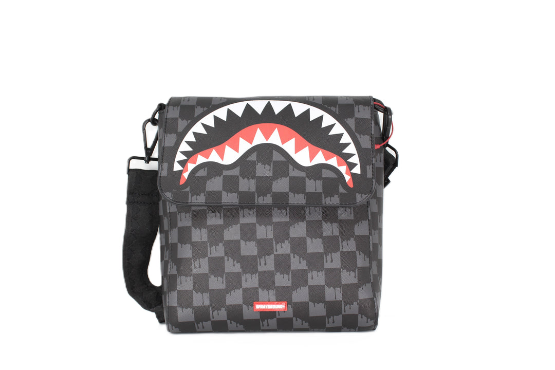 SPRAYGROUND DRIP CHECK SHARK MESSENGER SLING BAG