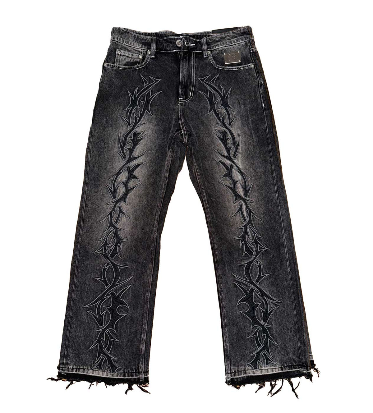 Revenge Thorn Denim Pants Black