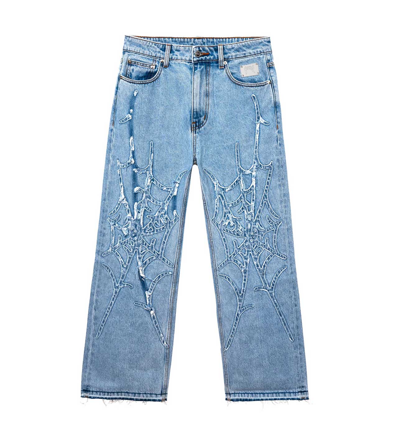 Revenge Spider Web Denim Pants Indigo