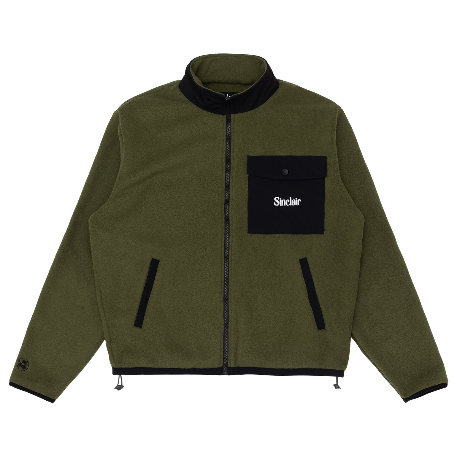 Sinclair Cargo Pocket Fleece Zip Up Olive