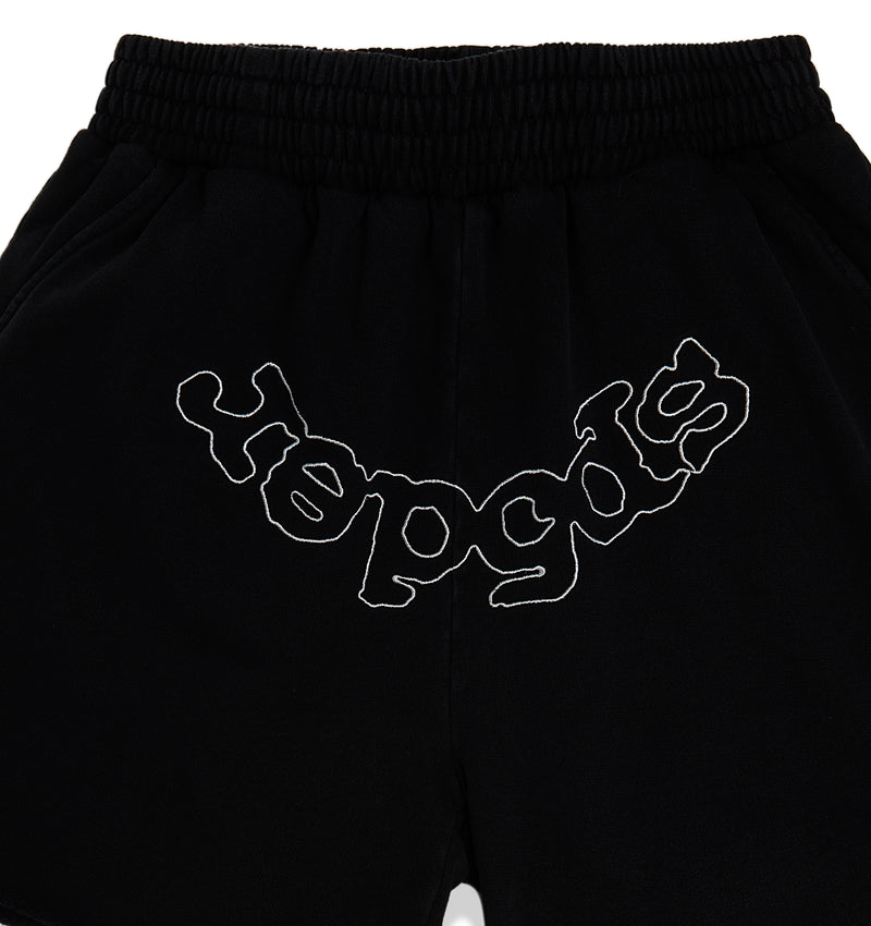 Sp5der Og Logo Embroidered Sweatshort Black