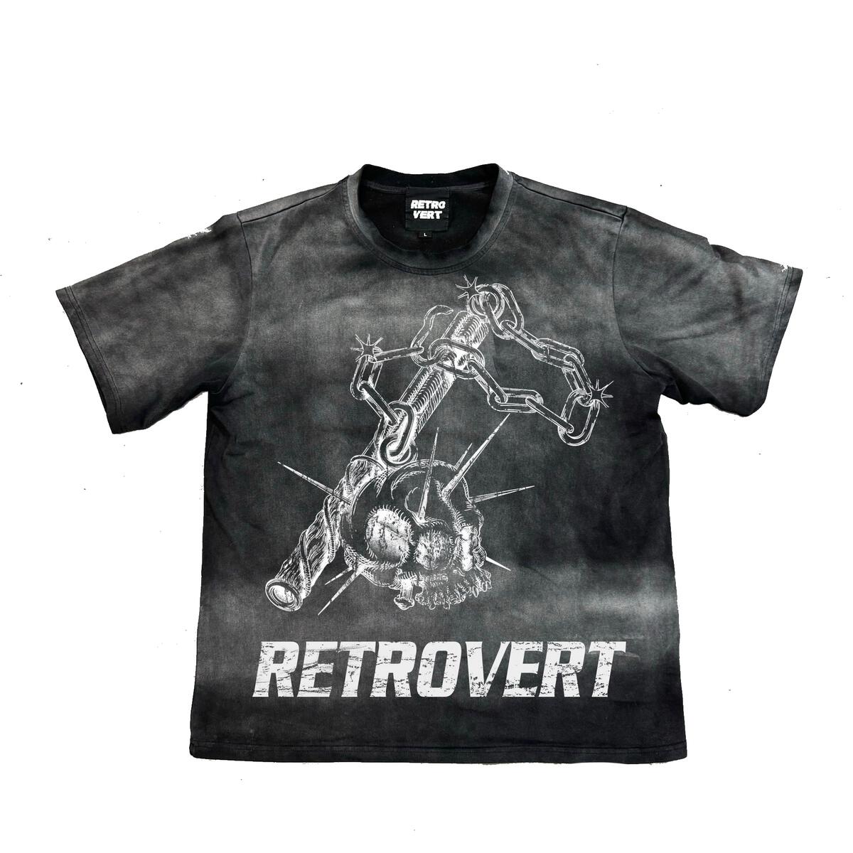 Retrovert Black Skull Weapon T shirt