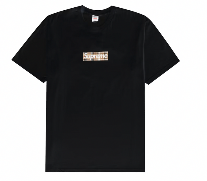 Supreme Burberry Box Logo Tee Black