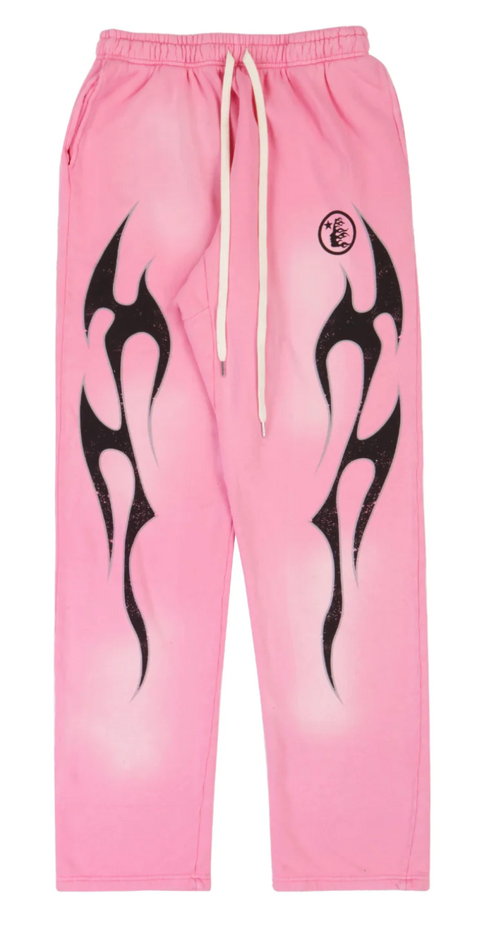 HS Pink Sweatpants Black Flame