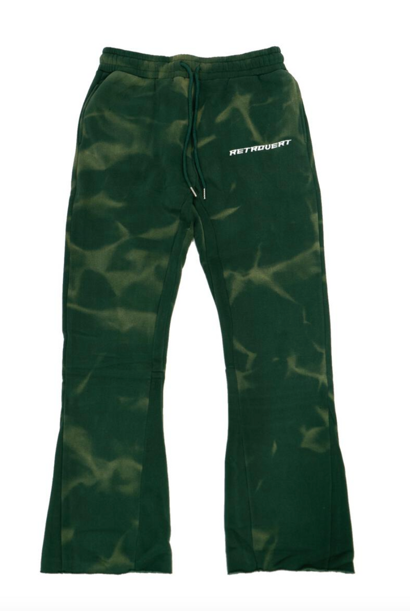 Retrovert Green Washed Flare Pants