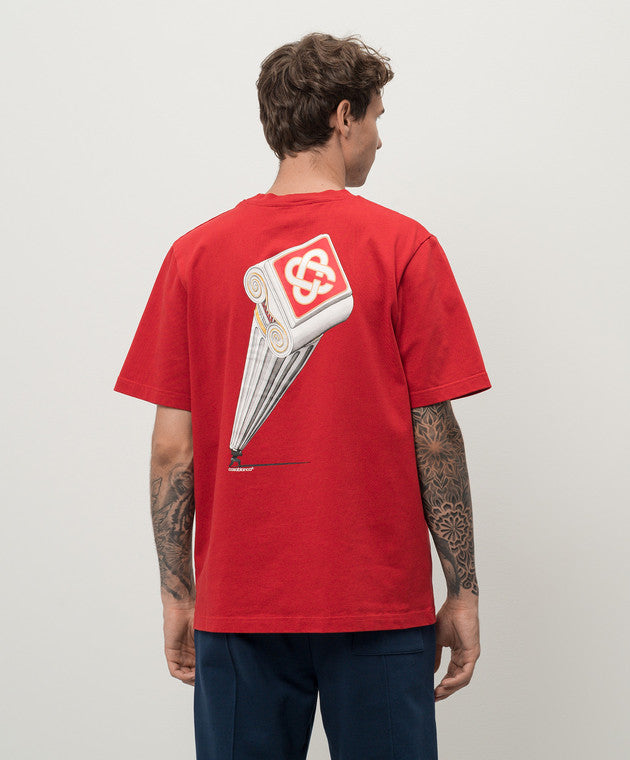 Casablanca Leaning Column T-Shirt Red