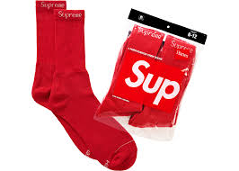 Supreme Hanes Socks (4 Pack) Red