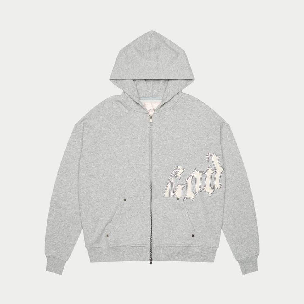 Godspeed OG Logo Heather Grey Zip Up Hoodie