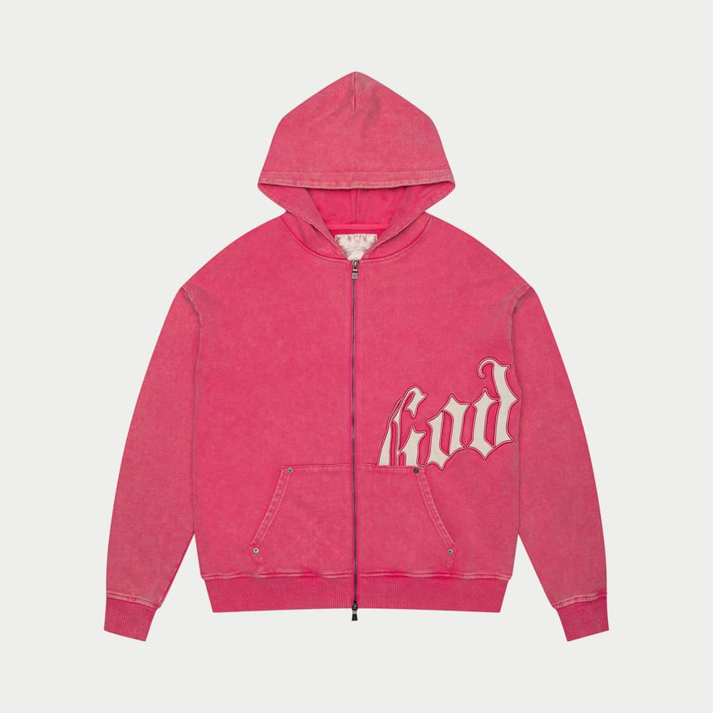 GodSpeed StarDust Pink Washed Zip Up Hoodie