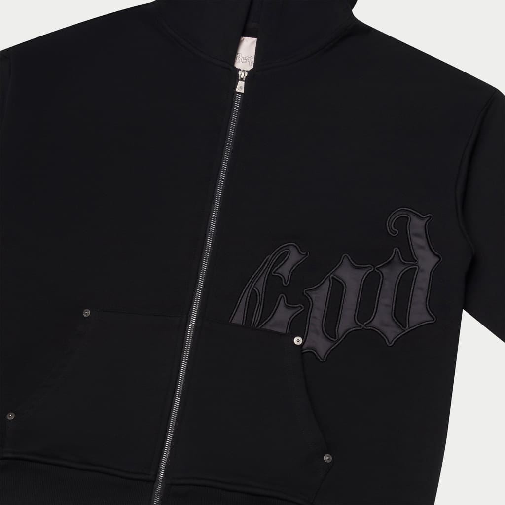 Godspeed Zip Up Hoodie V2 (Black/Black)