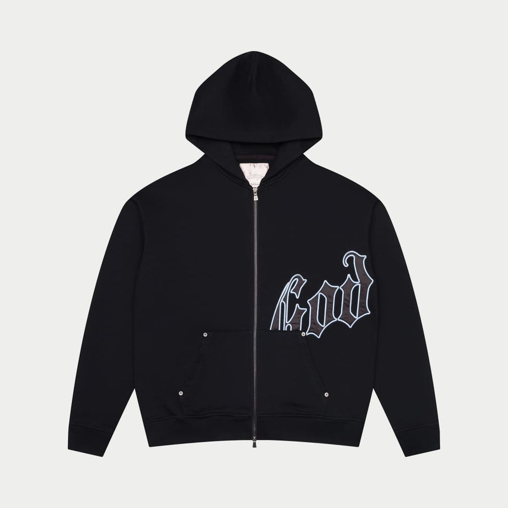 Godspeed Zip Up Hoodie V2 (Black/Light Blue)