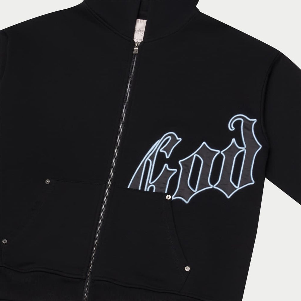 Godspeed Zip Up Hoodie V2 (Black/Light Blue)