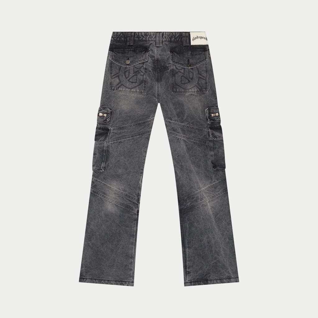 Godspeed Rockstar Flare Cargo Denim (Grey Wash)