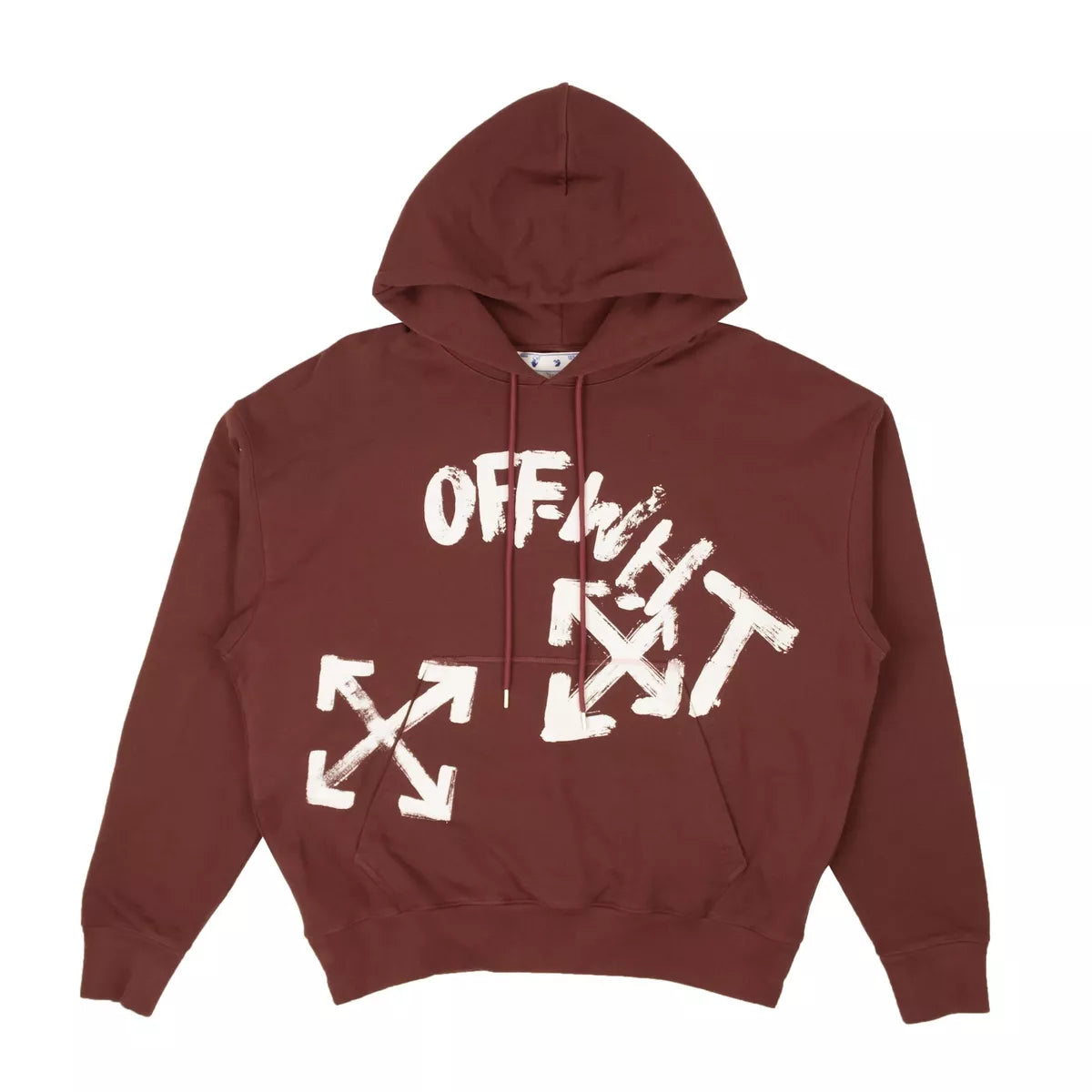 OFF-WHITE C/O VIRGIL ABLOH BURGUNDY PAINT SCRIPT SWEATSHIRT