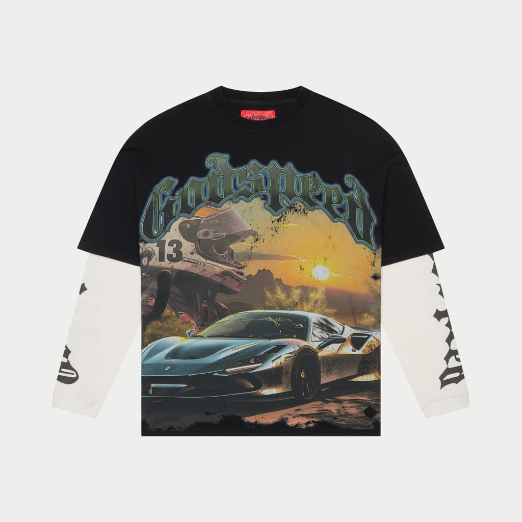 GodSpeed Sunset Drift Layered LS T-Shirt Black