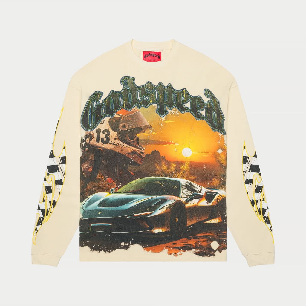 GodSpeed Sunset Drift Layered LS T-Shirt Bone